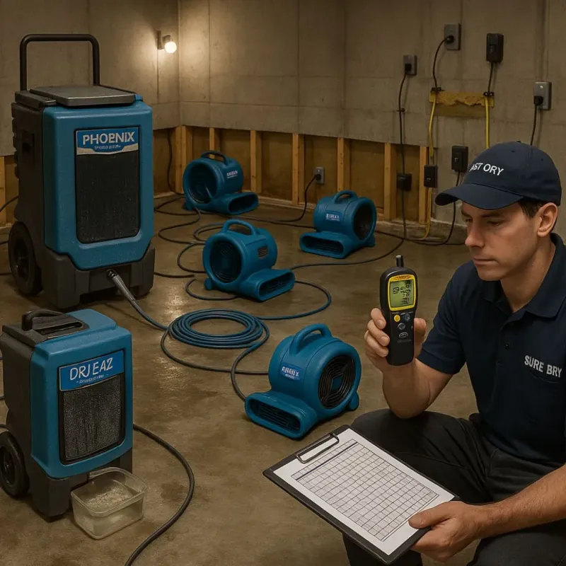 Structural Drying and Dehumidification process in Hawthorne, NV